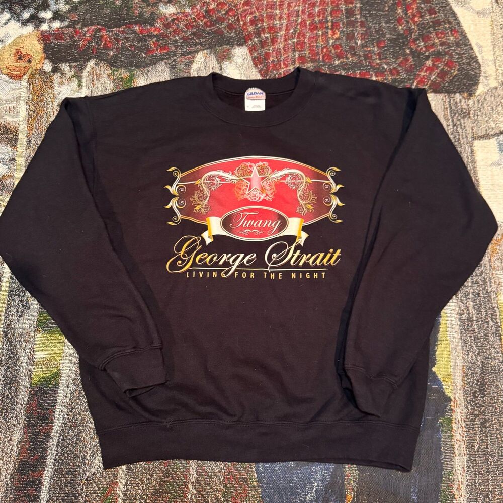 George Strait Twang Tour Crewneck Concert Sweatshirt 2009 Size M